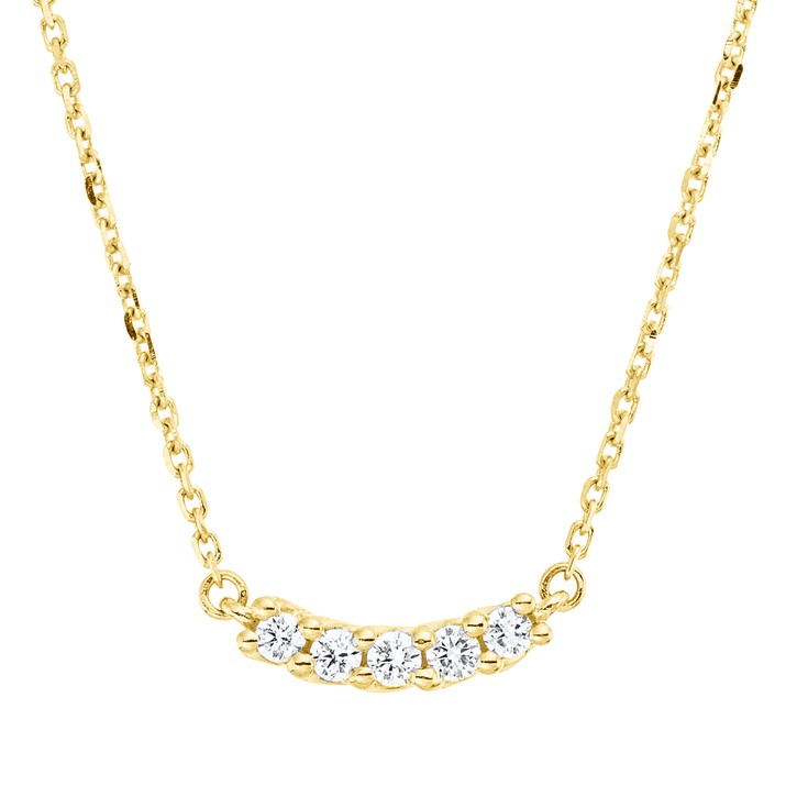 Collier aus 750 Gelbgold 5 Brillanten 0.1ct