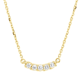 Collier aus 750 Gold Gelbgold 5 Brillanten 0,1ct TW-SI L:45cm