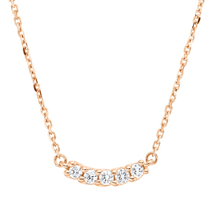 Collier aus 750 Rotgold 5 Brillanten 0.1ct