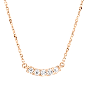 Collier aus 750 Gold Rotgold 5 Brillanten 0,1ct TW-SI L:45cm Collier aus 750 Gold Rotgold 5 Brillanten 0,1ct TW-SI L:45cm