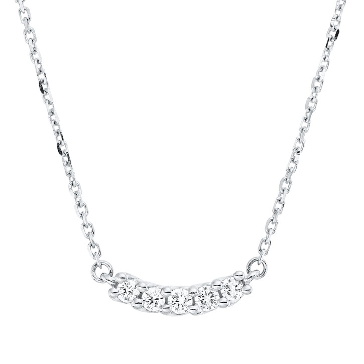 Collier aus 750 Weißgold 5 Brillanten 0.1ct