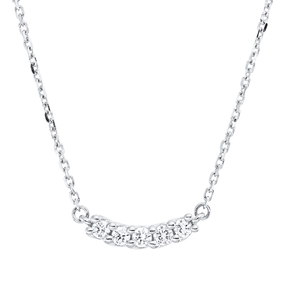 Collier aus 750 Gold Weißgold 5 Brillanten 0,1ct TW-SI L:45cm
