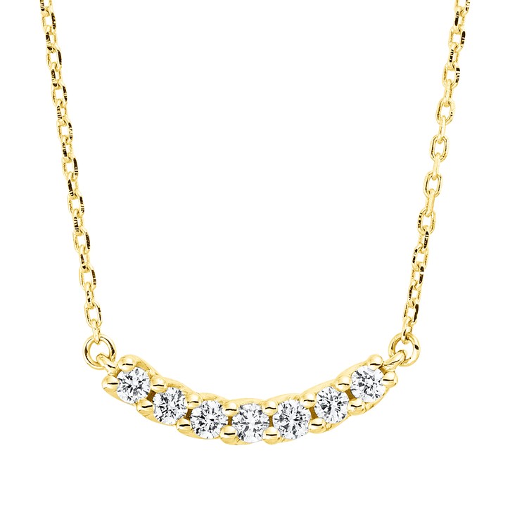 Collier aus 750 Gelbgold 7 Brillanten 0.13ct