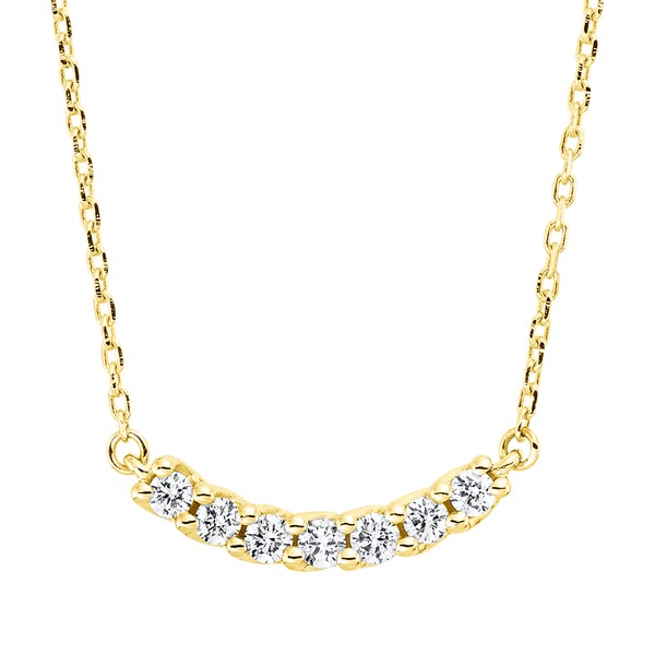 Collier aus 750 Gelbgold 7 Brillanten 0.13ct