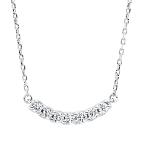 Collier aus 750 Gold Weißgold 7 Brillanten 0,13ct TW-SI L:45cm Collier aus 750 Gold Weißgold 7 Brillanten 0,13ct TW-SI L:45cm