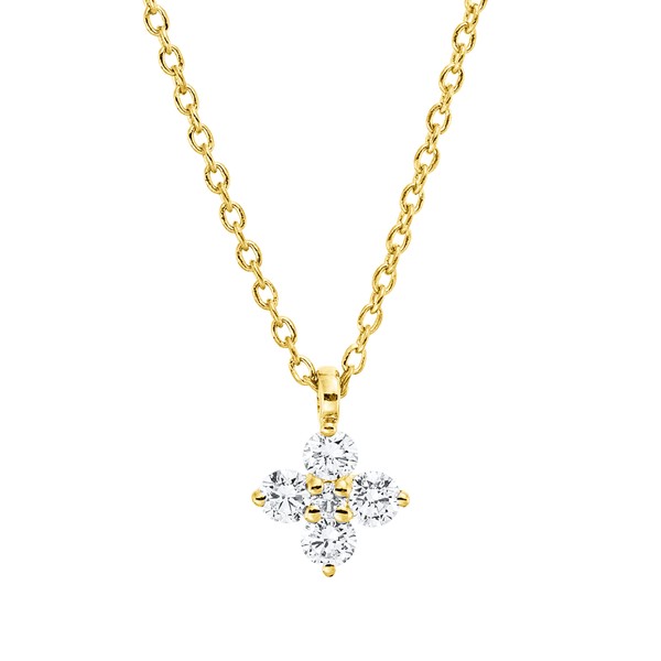 Collier aus 750 Gelbgold 5 Brillanten 0.15ct