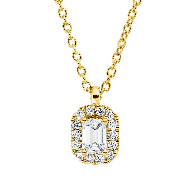 Collier aus 750 Gelbgold 15 Brillanten 0.2ct