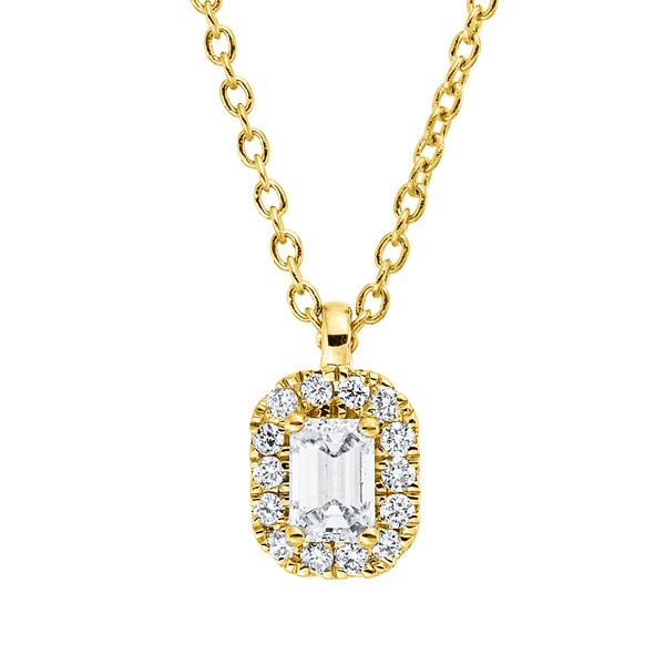 Collier aus 750 Gelbgold 15 Brillanten 0.2ct