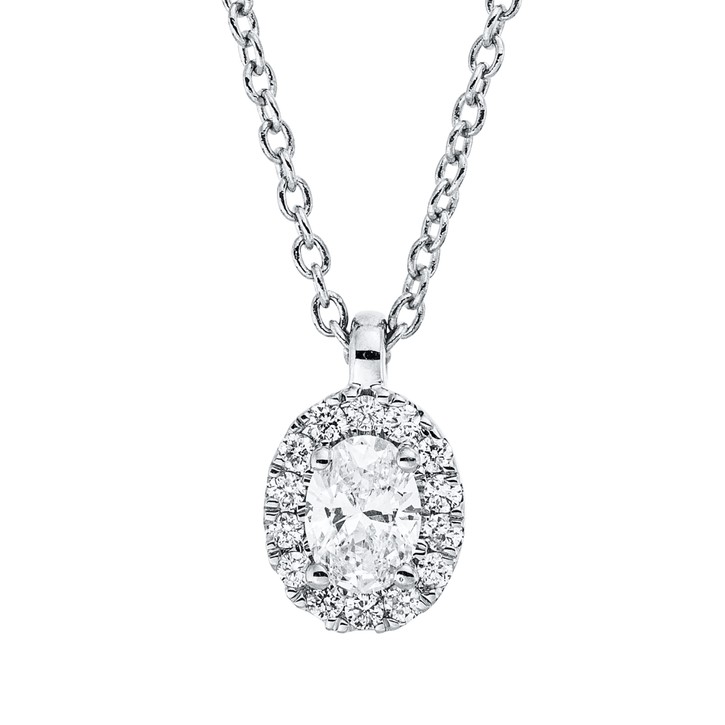 Collier aus 750 Weißgold 15 Brillanten 0.2ct