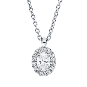 Collier aus 750 Gold Weißgold 15 Diamanten 0,2ct TW-SI L:45cm