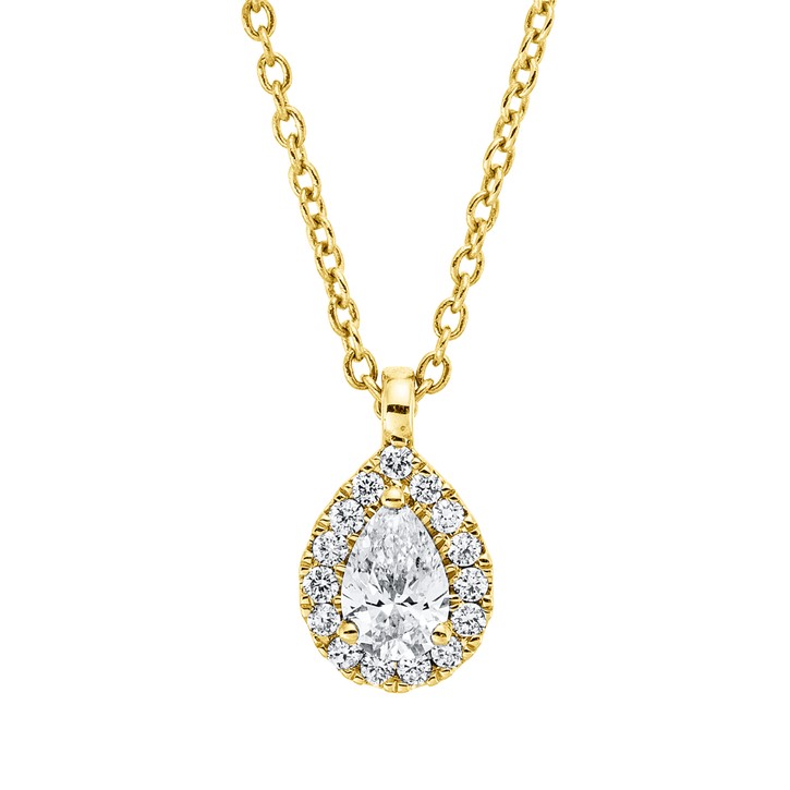 Collier aus 750 Gelbgold 16 Brillanten 0.2ct