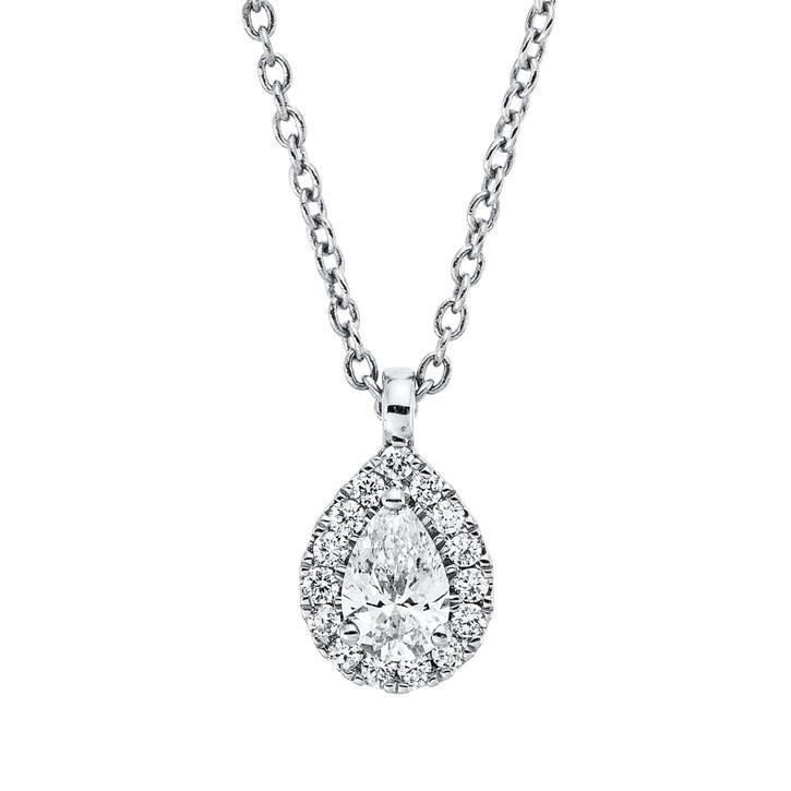 Collier aus 750 Weißgold 16 Brillanten 0.2ct