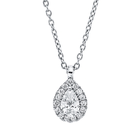 Collier aus 750 Gold Weißgold 16 Diamanten 0,2ct TW-SI L:45cm 3er-Krappe