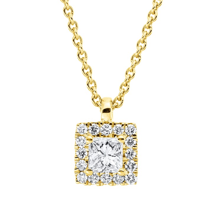 Collier aus 750 Gelbgold 17 Brillanten 0.2ct