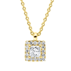 Collier aus 750 Gold Gelbgold 17 Diamanten 0,2ct TW-SI L:45cm