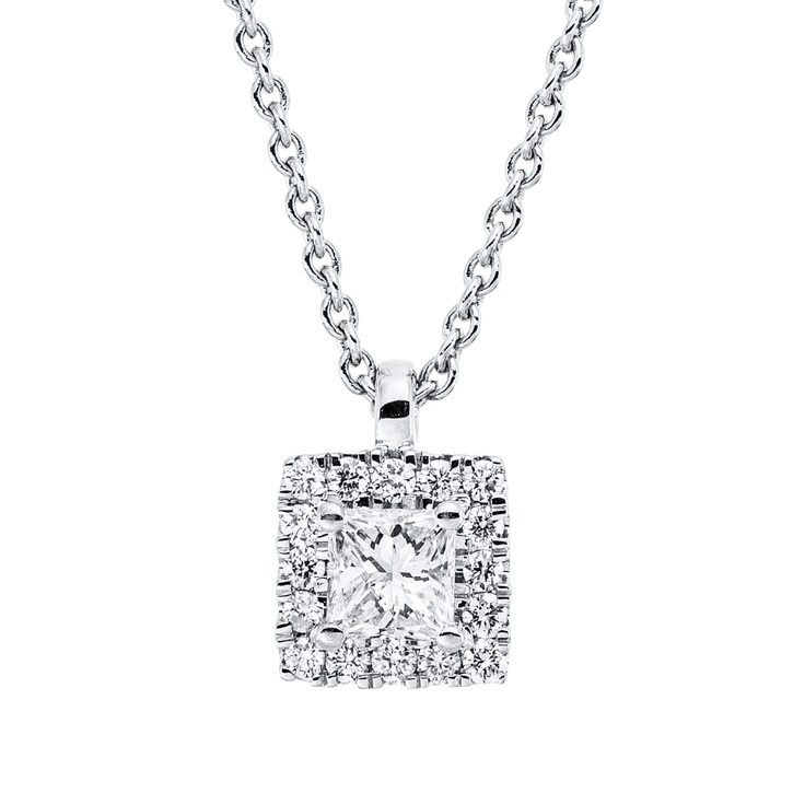 Collier aus 750 Weißgold 17 Brillanten 0.2ct