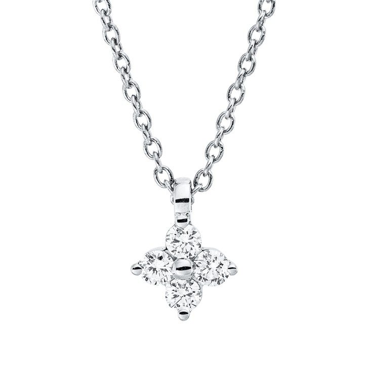 Collier aus 750 Weißgold 4 Brillanten 0.1ct
