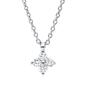 Collier aus 750 Gold Weißgold 4 Brillanten 0,1ct TW-SI L:45cm