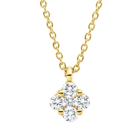 Collier aus 750 Gelbgold 4 Brillanten 0,17ct TW-SI 1 Brillant 0,02ct TW-SI L:45cm