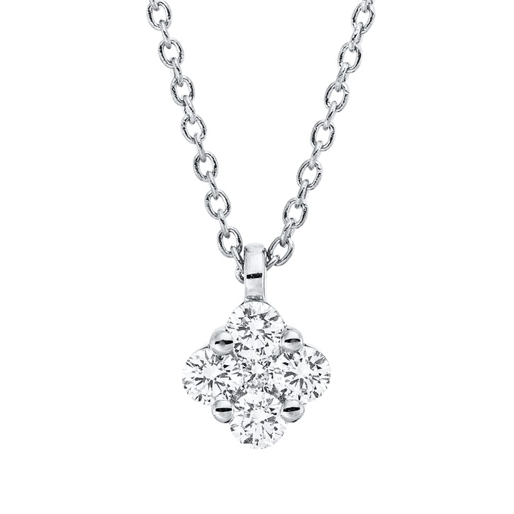 Collier aus 750 Weißgold 5 Brillanten 0.18ct