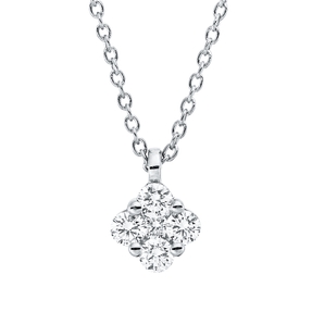 Collier aus 750 Weißgold 4 Brillanten 0,16ct TW-SI 1 Brillant 0,02ct TW-SI L:45cm