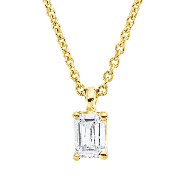 Solitaire Collier aus 750 Gelbgold Diamant 0.19ct