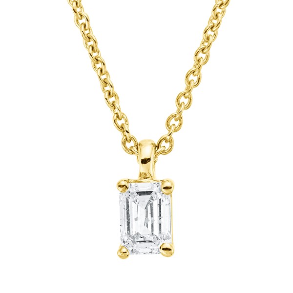 Solitaire Collier aus 750 Gelbgold Diamant 0.19ct