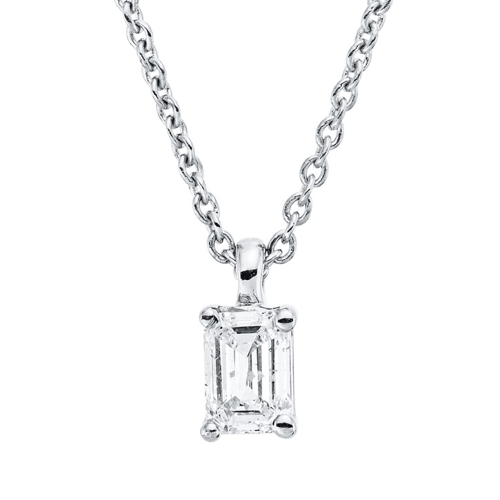 Solitaire Collier aus 750 Weißgold Diamant 0.19ct