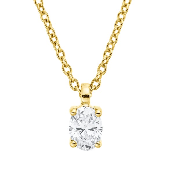 Solitaire Collier aus 750 Gelbgold Diamant 0.19ct