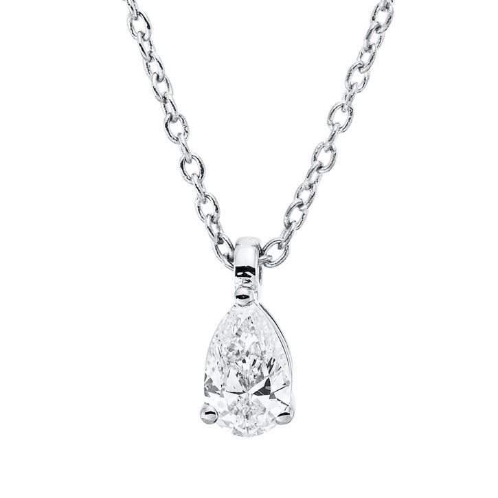 Solitaire Collier aus 750 Weißgold Diamant 0.19ct