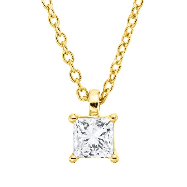 Solitaire Collier aus 750 Gelbgold Diamant 0.19ct