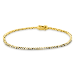 Armband aus 750 Gold Gelbgold 100 Brillanten 1,03ct TW-SI B:1,4mm L:18cm