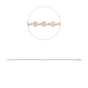 Armband aus 750 Gold Rotgold 37 Brillanten 0,29ct TW-SI L:19cm Zarge Armband aus 750 Gold Rotgold 37 Brillanten 0,29ct TW-SI L:19cm Zarge