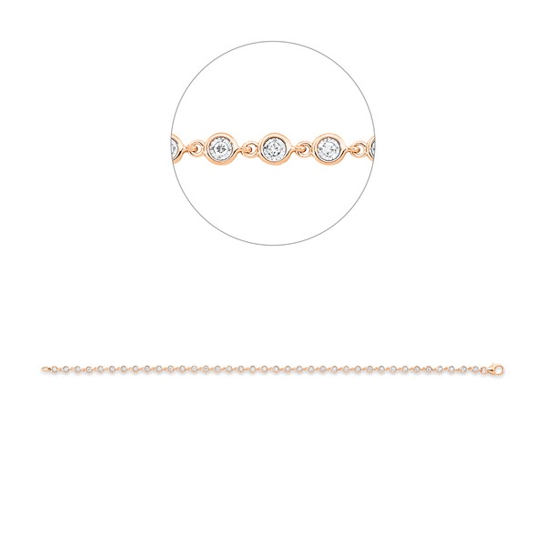 Armband aus 750 Rotgold 37 Brillanten 0.29ct