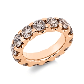Memoire Ring aus 750 Gold Rotgold 14 Brillanten 7,14ct braun-SI B:5,5mm