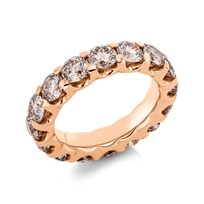 Memoire Ring aus 750 Gold Rotgold 16 Brillanten 5,28ct braun-SI B:4,8mm