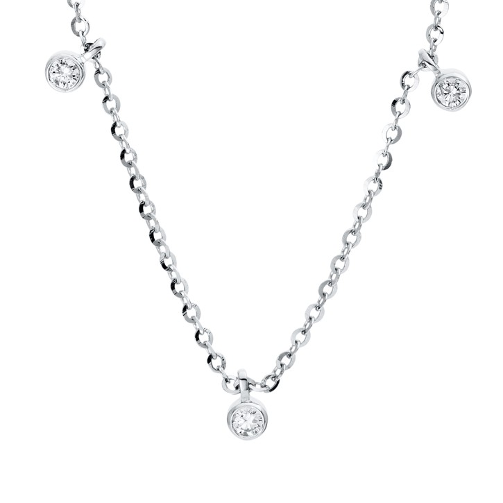 Collier aus 585 Weißgold 9 Brillanten 0.27ct