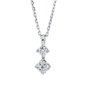 Collier aus 750 Weißgold 4 Brillanten 0,05ct TW-SI 1 Brillant 0,05ct TW-SI L:45cm