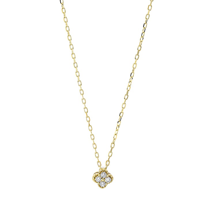 Collier aus 750 Gelbgold 4 Brillanten 0.09ct