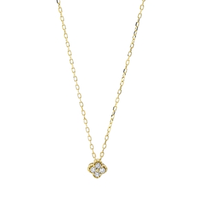 Collier aus 750 Gold Gelbgold 4 Brillanten 0,09ct TW-PI L:45,7cm Collier aus 750 Gold Gelbgold 4 Brillanten 0,09ct TW-PI L:45,7cm