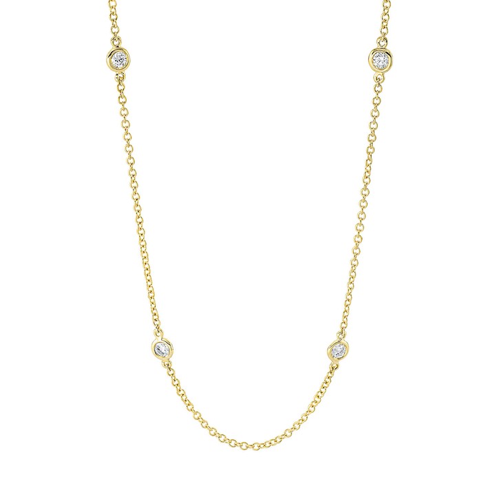 Collier aus 750 Gelbgold 9 Brillanten 0.44ct