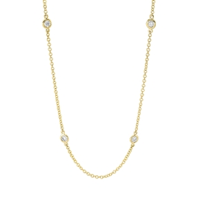 Collier aus 750 Gold Gelbgold 9 Brillanten 0,44ct TW-SI L:45,7cm Collier aus 750 Gold Gelbgold 9 Brillanten 0,44ct TW-SI L:45,7cm