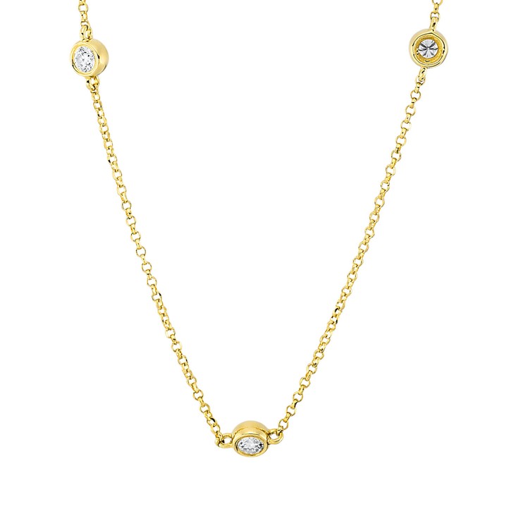 Collier aus 750 Gelbgold 9 Brillanten 0.45ct