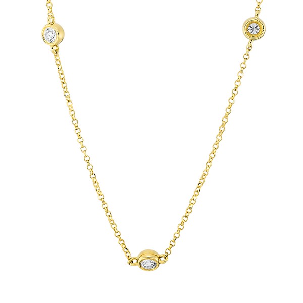 Collier aus 750 Gelbgold 9 Brillanten 0.45ct