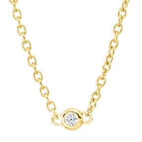 Collier aus 750 Gold Gelbgold 5 Brillanten 0,08ct TW-SI L:45cm Zarge Collier aus 750 Gold Gelbgold 5 Brillanten 0,08ct TW-SI L:45cm Zarge