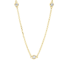 Collier aus 750 Gold Gelbgold 10 Brillanten 0,26ct TW-SI L:43cm Collier aus 750 Gold Gelbgold 10 Brillanten 0,26ct TW-SI L:43cm