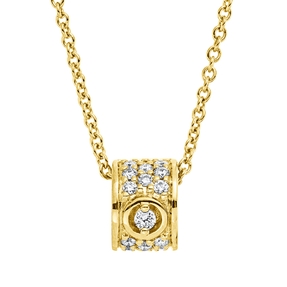 Collier aus 750 Gold Gelbgold 17 Brillanten 0,07ct TW-SI L:42cm