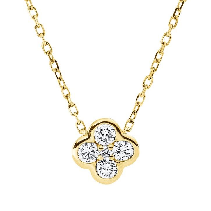 Collier aus 750 Gelbgold 5 Brillanten 0.18ct