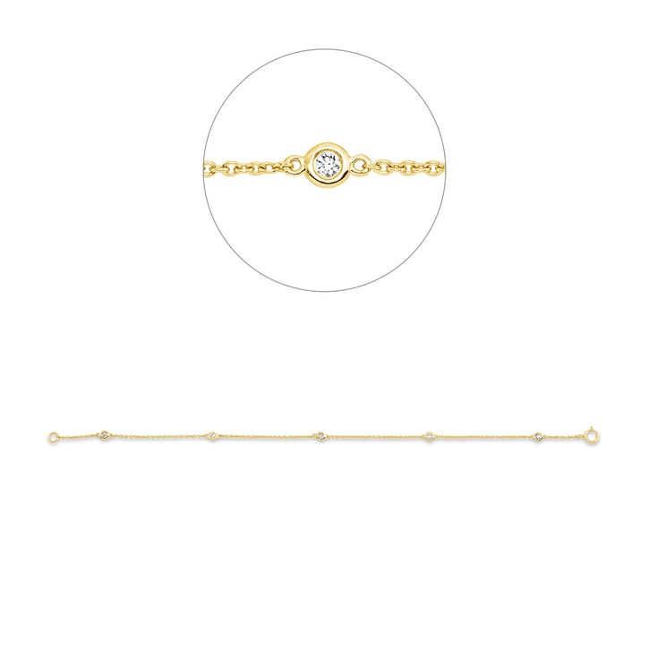 Armband aus 750 Gelbgold 5 Brillanten 0.1ct