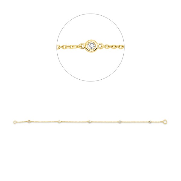 Armband aus 750 Gelbgold 5 Brillanten 0.1ct